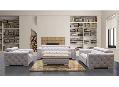 Couch Set Upholstery Leather Design Chesterfield Sofa Set 3+2+1 9914 New