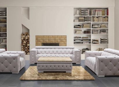 Couch Set Upholstery Leather Design Chesterfield Sofa Set 3+2 Seater New