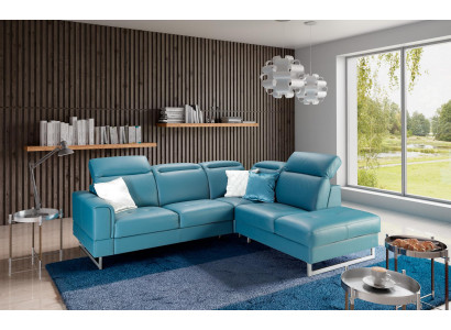 Leather seating set designer living landscape corner sofa couch sofa L-shape new