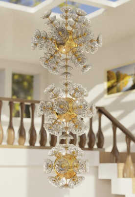 Crystal Chandelier Ceiling Light Hanging Lamp Bohemia Flower Lamp New