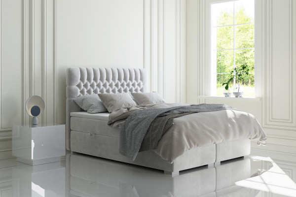 Box spring bed hotel double Chesterfield luxury beds upholstered box function