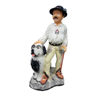 Shepherd with Dog Decorative Figure Statue Sculpture 100 cm Figures Statues Sculptures P110