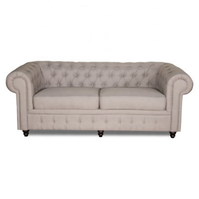 jvmoebel ® - Textile Sofa Couch - Beige Upholstery Three-Seater Couch Suite Three-Seater