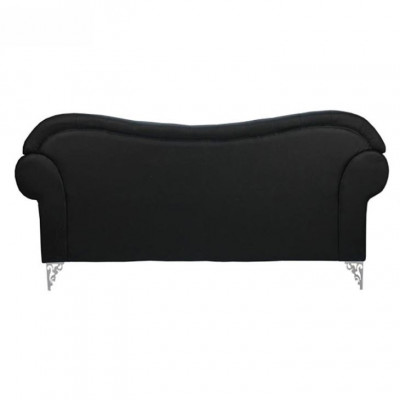 Black Chesterfield Sofa Modern Three-Seater Stylish 3-Seater