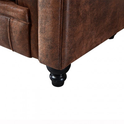Men's Club Chesterfield Sofa Couch Leather Upholstery 2-Seater Brown NEW