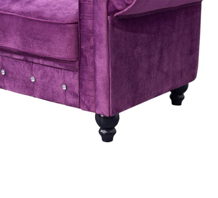 Classic Leather Couch - Purple Chesterfield Fabric Sofa 2-Seater New jvmoebel ®