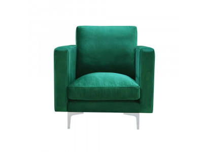 Chair 1x Dining Room TV Lounge Textile Seat Green Modern Upholstered Chair