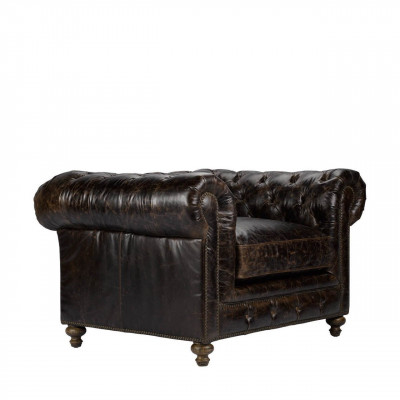jvmoebel ® - Leather Sofa Couch - Brown Armchair Upholstered Single-seater Couch Set