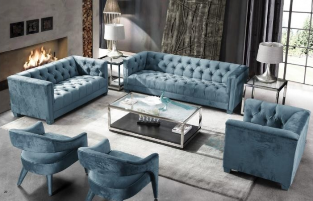 Turkis Velvet Sofa # Chesterfield Luxury Furniture # English Couch jvmoebel ®
