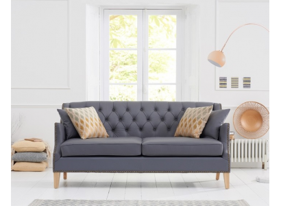 Couch Gray Chesterfield Office Sofa Reception Couches Leather Textile New jvmoebel ®