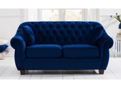 jvmoebel ® - Textile Sofa Couch - Blue Upholstery Two-Seater Couch Set of Three
