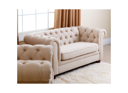 Country House Two-Seater - Chesterfield Sofa Comfortable Couch Fabric jvmoebel ®