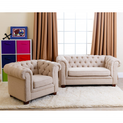 Country House Two-Seater - Chesterfield Sofa Comfortable Couch Fabric jvmoebel ®