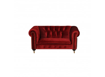 Red Baroque Sofa Couch - Chesterfield Fabric 2-Seater Leather Textile jvmoebel ® NEW