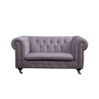 Chesterfield 2-seater classic luxury baroque rococo fabric leather sofa couch