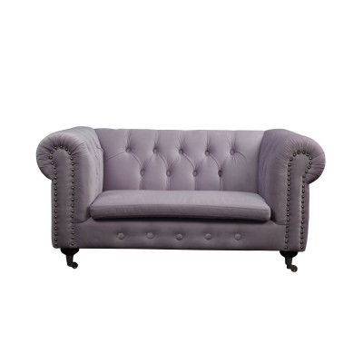 Chesterfield 2-seater classic luxury baroque rococo fabric leather sofa couch