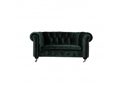 Chesterfield 2-seater classic luxury baroque rococo sofa textile leather couch new