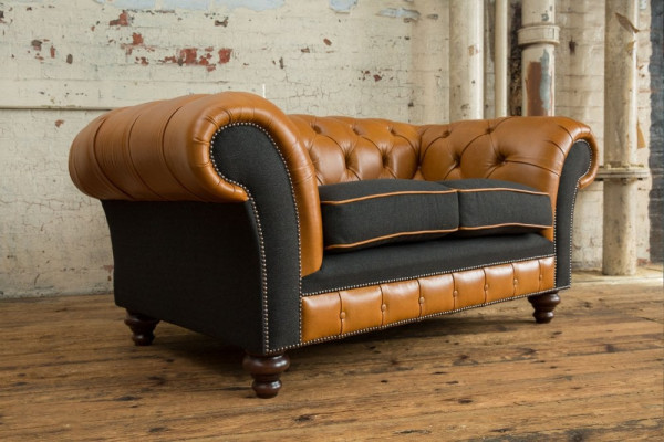 jvmoebel ® Leather Sofa Couch - Designer Upholstered Two-Seater Couch Set Brown