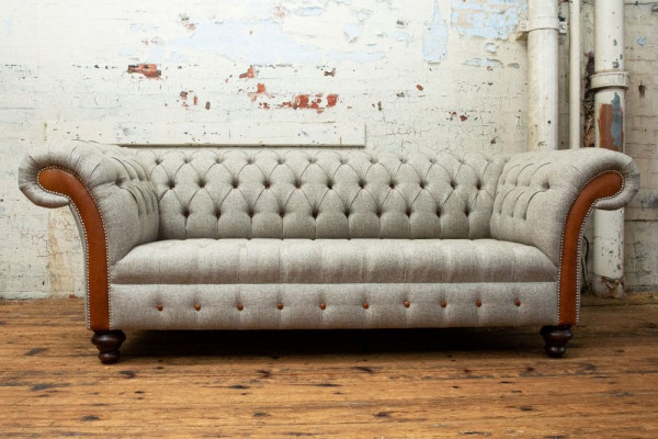 Chesterfield 3 Seater Classic Luxury Baroque Rococo Couch Sofa Textile Couch