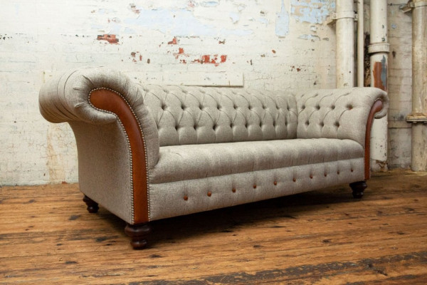 Chesterfield 3 Seater Classic Luxury Baroque Rococo Couch Sofa Textile Couch