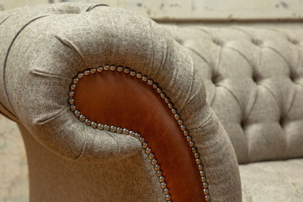 Chesterfield 3 Seater Classic Luxury Baroque Rococo Couch Sofa Textile Couch