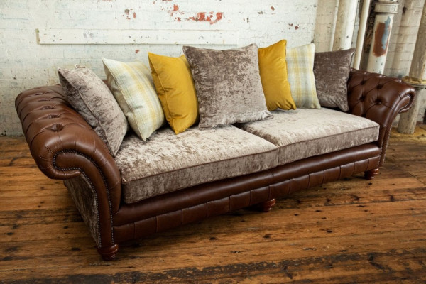 Classic Luxury Baroque Rococo Sofa Couch Chesterfield Sofa Textile Leather Couch