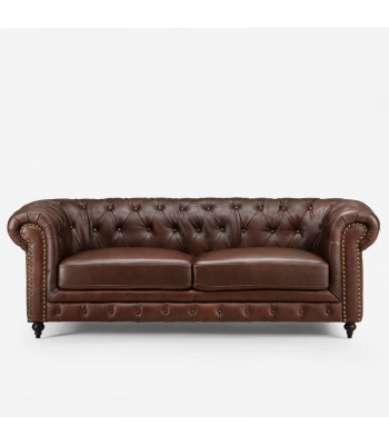Chesterfield 3-Seater Classic Luxury Baroque Rococo Sofa Textile Leather Couch New