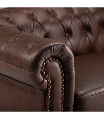 Chesterfield 3-Seater Classic Luxury Baroque Rococo Sofa Textile Leather Couch New
