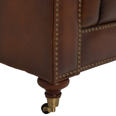 Classic Leather Couch - Brown Chesterfield Fabric Sofa 3 Seater New jvmoebel ®