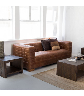 Chesterfield 3 Seater Luxury Grid Sofa Textile Leather Couch Designer Sofas New