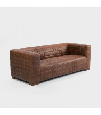 Chesterfield 3 Seater Luxury Grid Sofa Textile Leather Couch Designer Sofas New