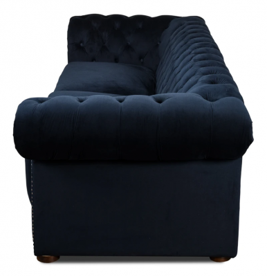 Classic Living Room Couch - Blue Chesterfield Fabric Sofa 3-Seater jvmoebel ®