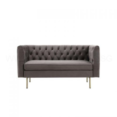 Chesterfield 2-seater sofa fabric sofa couch upholstery seat suite 2-seater sofas gray