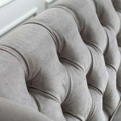 Chesterfield 2-seater sofa fabric sofa couch upholstery seat suite 2-seater sofas gray