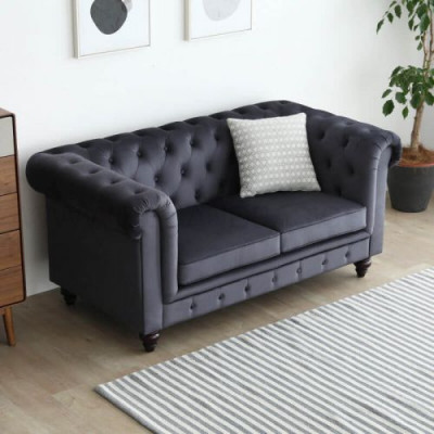 Sofa Luxury Textile Chesterfield Couch Sofas Upholstery 2-Seater Double Seater