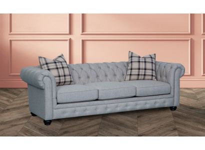 Chesterfield 3-seater sofa fabric sofa couch upholstery seat suite 3-seater sofas new