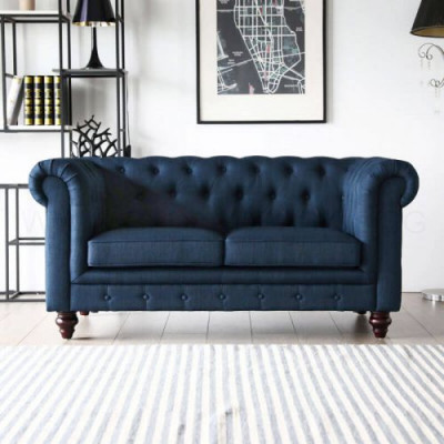 English style furniture Chesterfield two-seater couch pink colorful yellow blue sofa