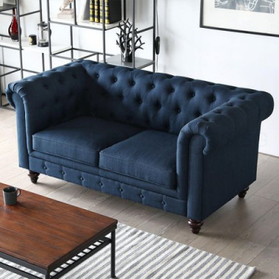 English style furniture Chesterfield two-seater couch pink colorful yellow blue sofa