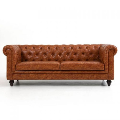 Chesterfield Leather Upholstered Design Sofa Luxury Couch Classic Sofa 3 Seater New