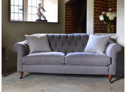 Chesterfield 3-seater sofa fabric sofa couch upholstered seat suite 3-seater sofas new