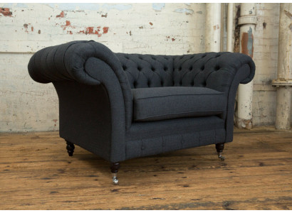 Couch Upholstery Design Sofa Black Black 1.5-seater Seat Sofas Furniture Chesterfield