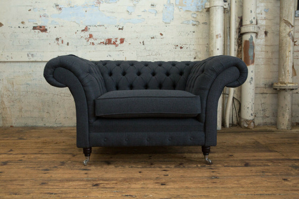 Couch Upholstery Design Sofa Black Black 1.5-seater Seat Sofas Furniture Chesterfield