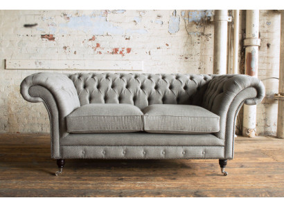 Sofa Couch Upholstery Design Seat Sofas Room Furniture Leather 2-seater Modern Gray Fabric