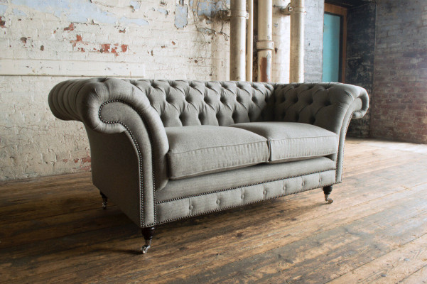 Sofa Couch Upholstery Design Seat Sofas Room Furniture Leather 2-seater Modern Gray Fabric