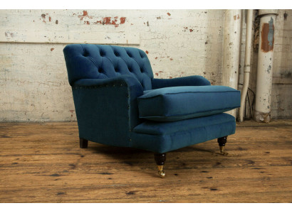 Armchair Design Couch Sofa Relax Textile Lounge Club Upholstery Seat Luxury Blue New