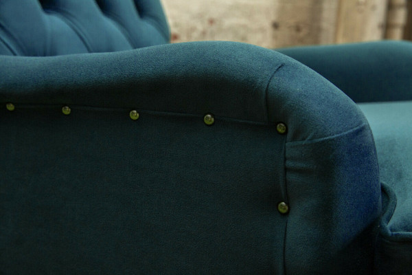 Armchair Design Couch Sofa Relax Textile Lounge Club Upholstery Seat Luxury Blue New