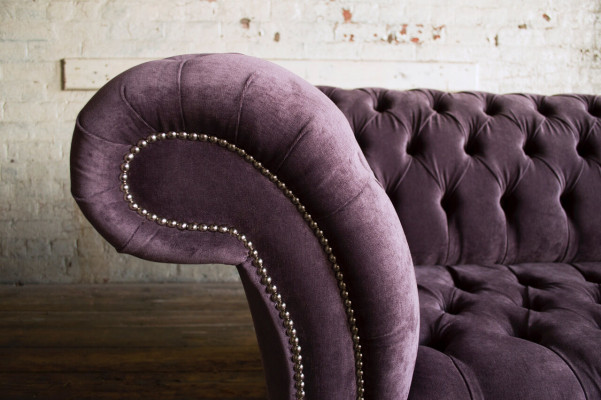 Sofa 2-seater Chesterfield design relax sofas upholstered modern couches purple new