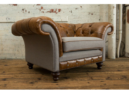 Chesterfield Design Fabric Couch Chair 1.5 Seater Upholstery Sofas Lounge New Club