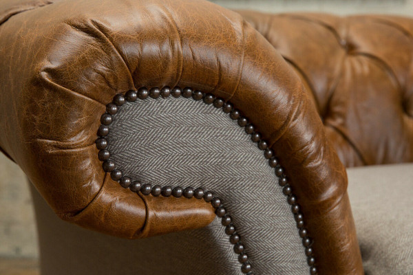 Chesterfield Design Fabric Couch Chair 1.5 Seater Upholstery Sofas Lounge New Club
