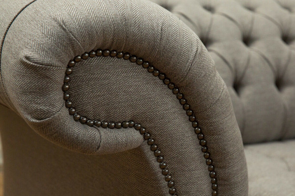 Classic Chesterfield design couch 3-seater sofa couch velvet leather large 225cm